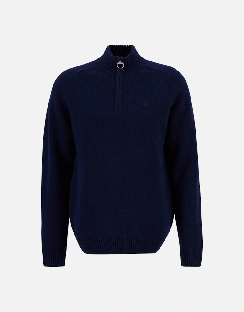 Grangetown Mens Half Zip Knitted Jumper - Navy