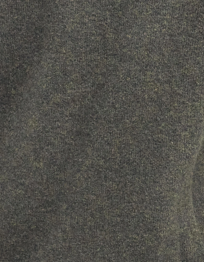 Patch Buttoned Full-Zip Mens Knit - Seaweed