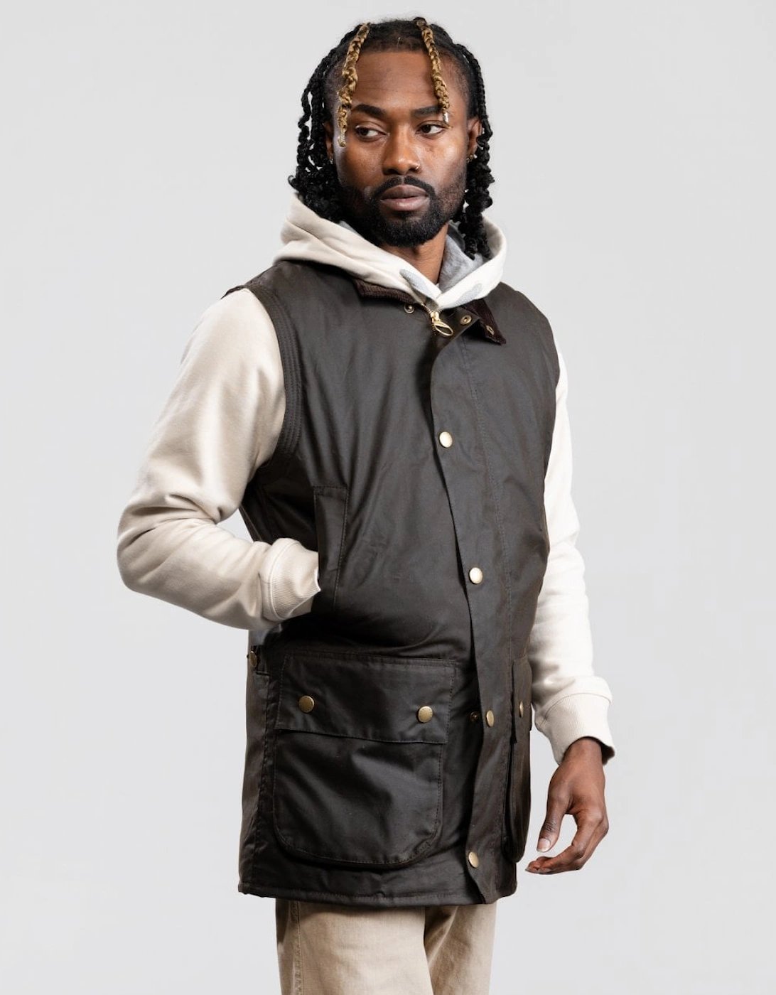 Westmorland Mens Wax Gilet - Olive, 7 of 6