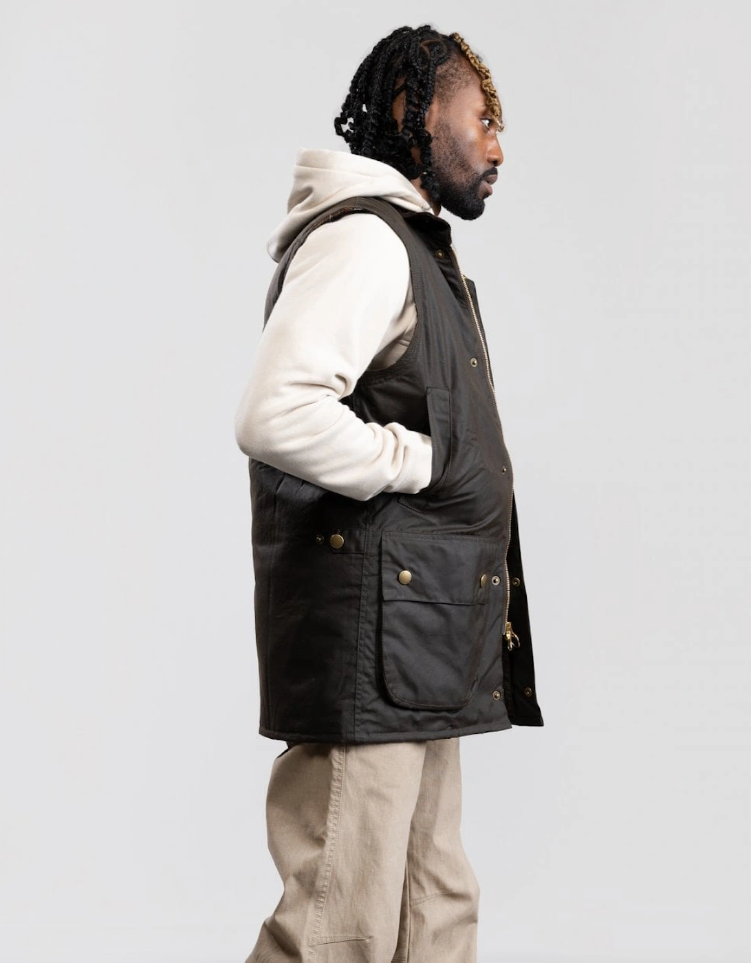 Westmorland Mens Wax Gilet - Olive