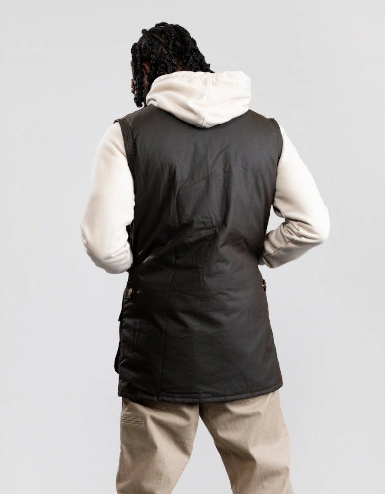 Westmorland Mens Wax Gilet - Olive