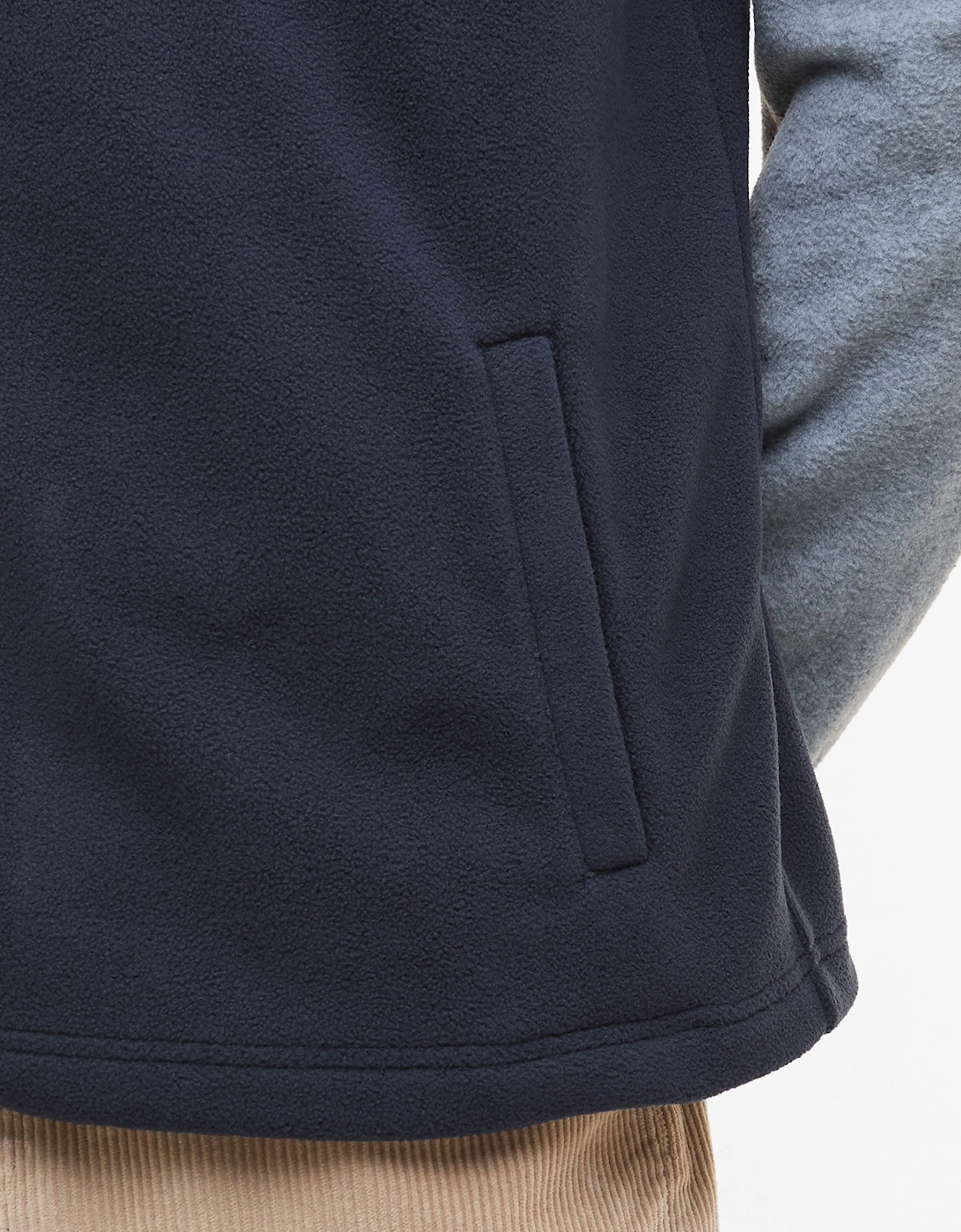 Mens Full Zip Colour Block Fleece - Navy