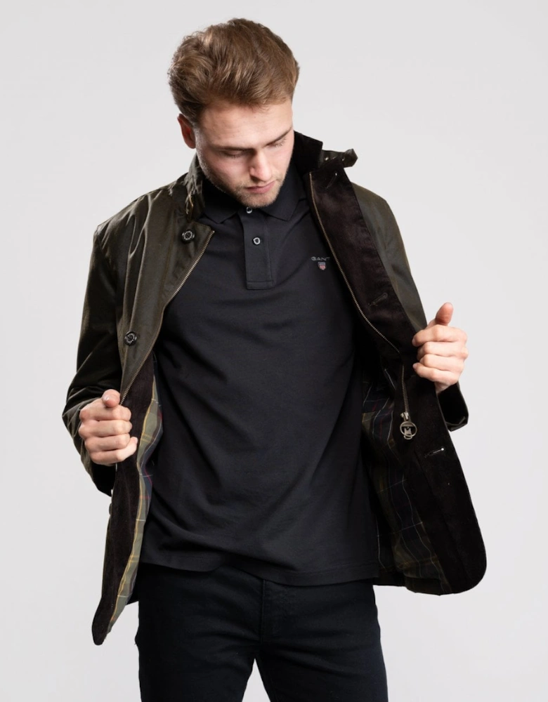 Lutz Mens Wax Jacket - Olive