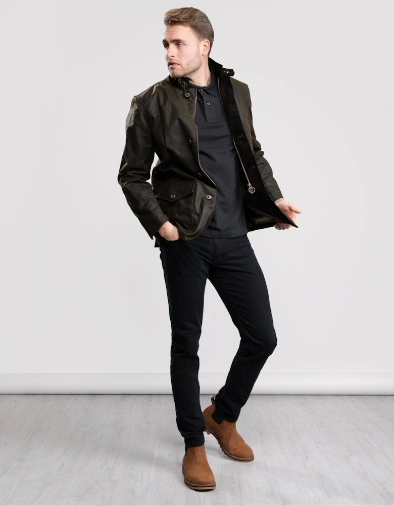 Lutz Mens Wax Jacket - Olive