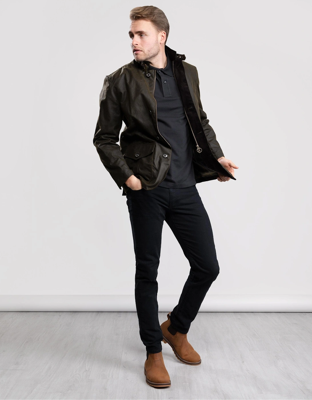 Lutz Mens Wax Jacket - Olive