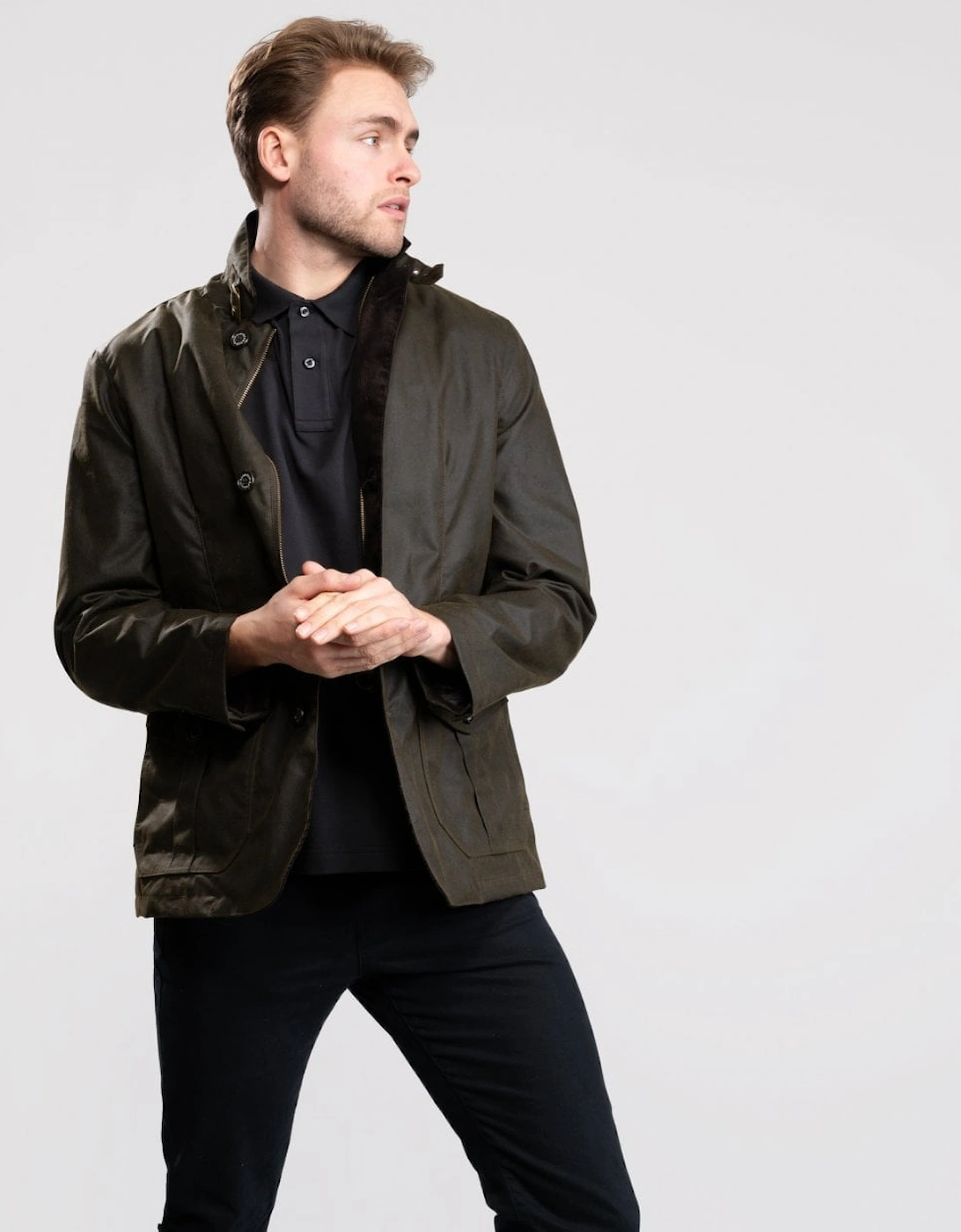 Lutz Mens Wax Jacket - Olive