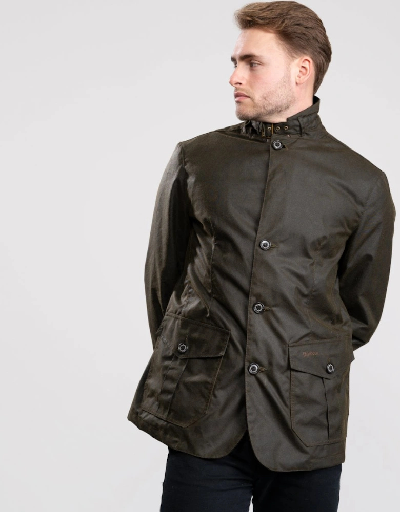 Lutz Mens Wax Jacket - Olive