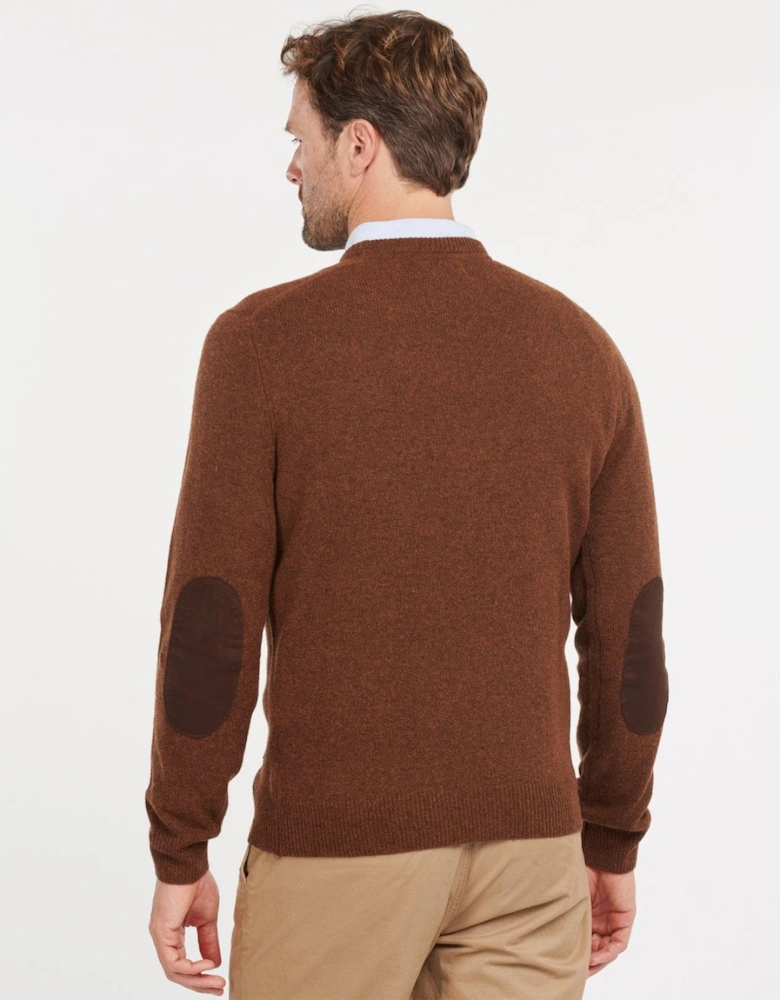 Essential Patch Mens Crew-Neck Jumper - Bracken