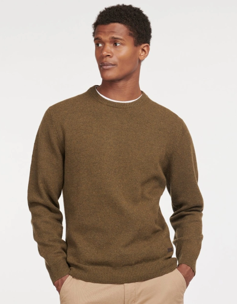 Essential Patch Mens Crew-Neck Jumper - Willow
