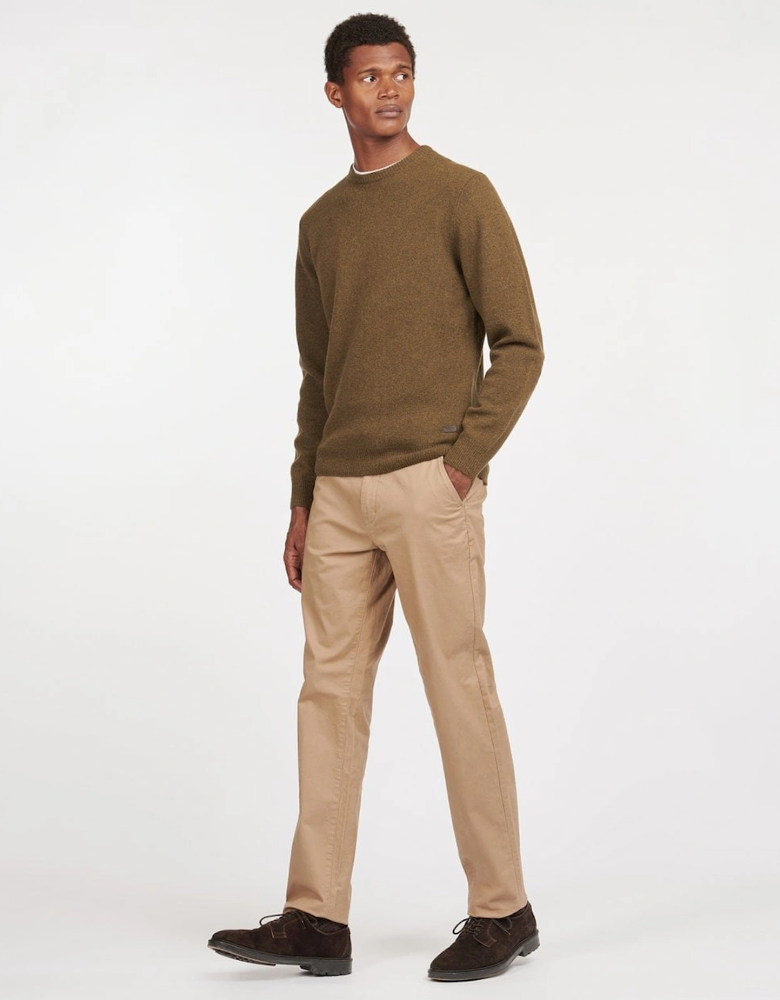 Essential Patch Mens Crew-Neck Jumper - Willow