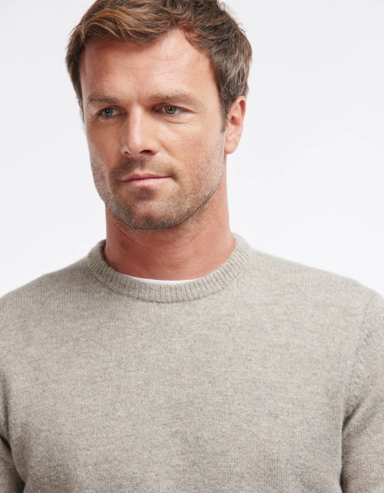 Essential Patch Mens Crew-Neck Jumper - Stone