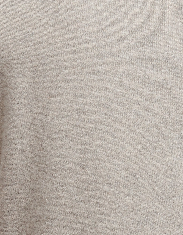 Essential Patch Mens Crew-Neck Jumper - Stone