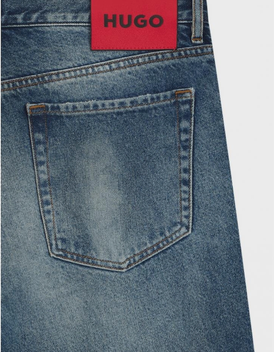 HUGO 634 Tapered Fit Distressed Blue Jeans