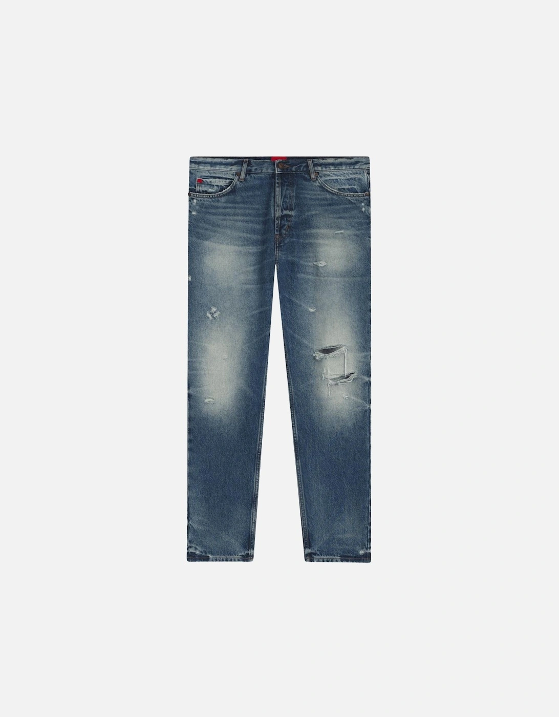 HUGO 634 Tapered Fit Distressed Blue Jeans, 5 of 4