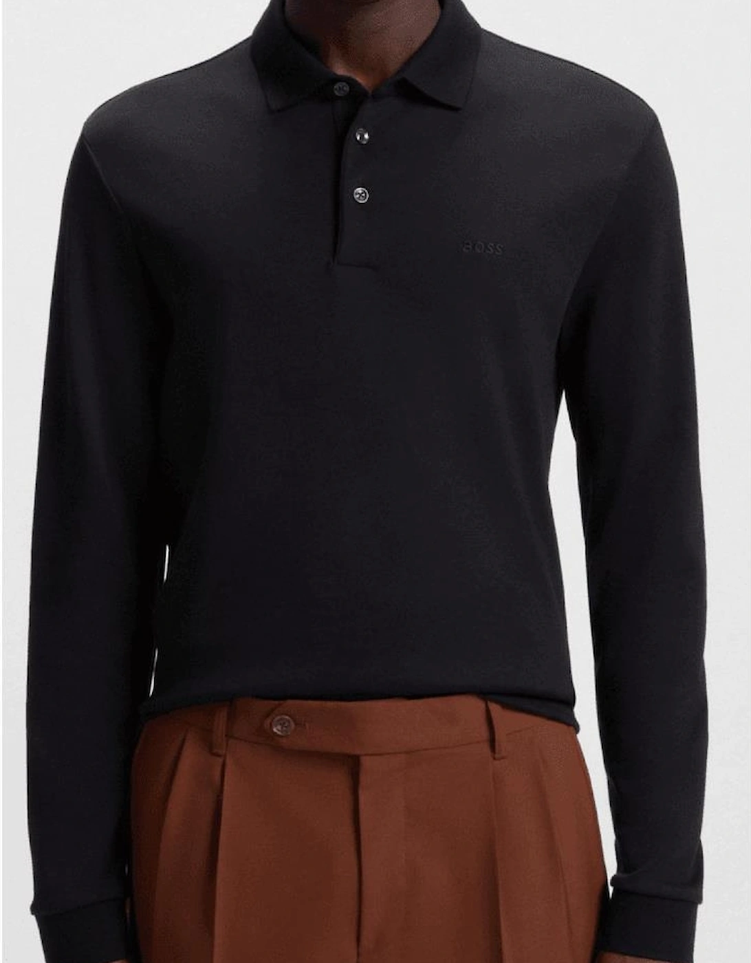 Pado 30 Long Sleeve Black Polo Shirt