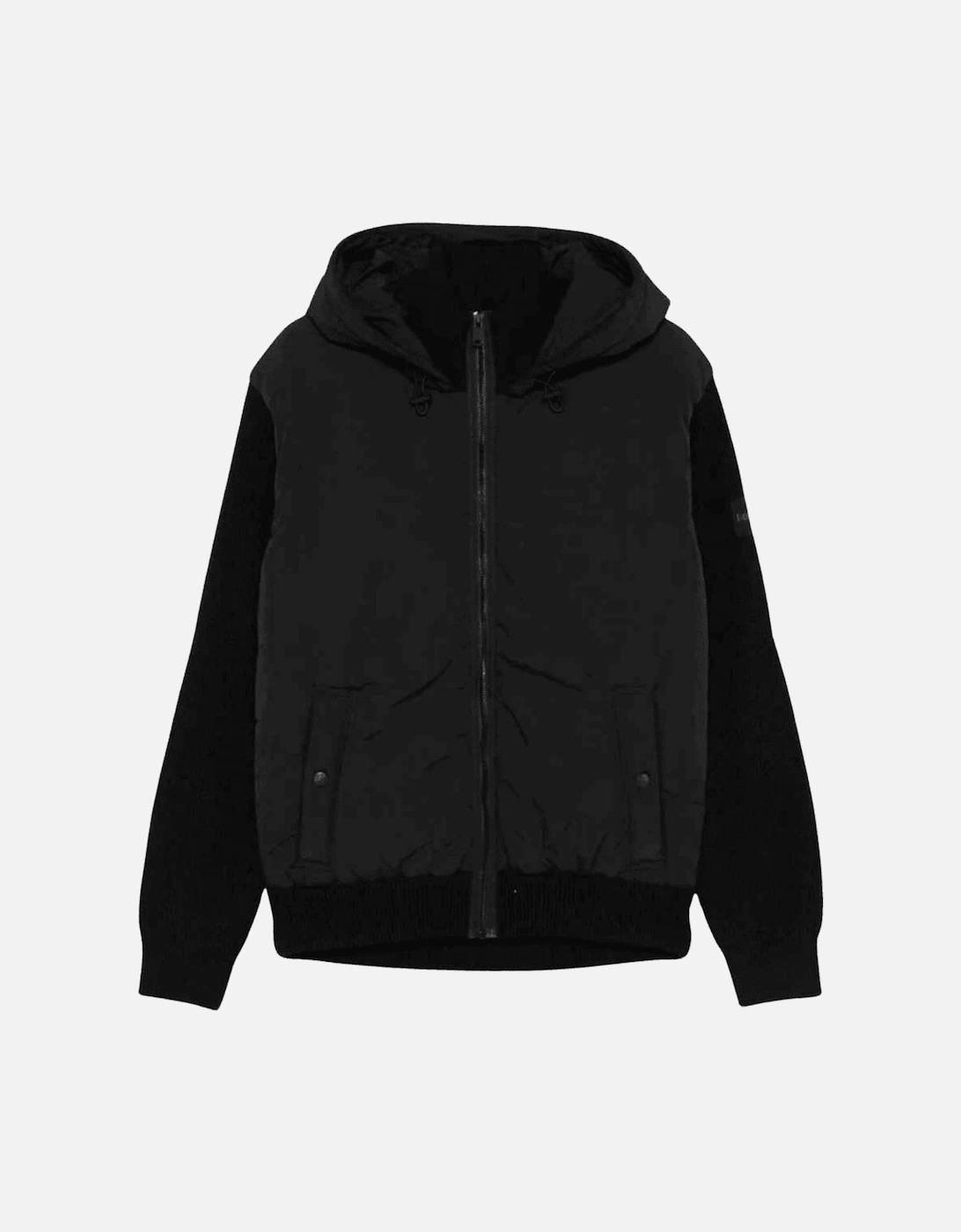 Kiaccio Hybrid Hooded Knitted Nylon Black Jacket, 5 of 4