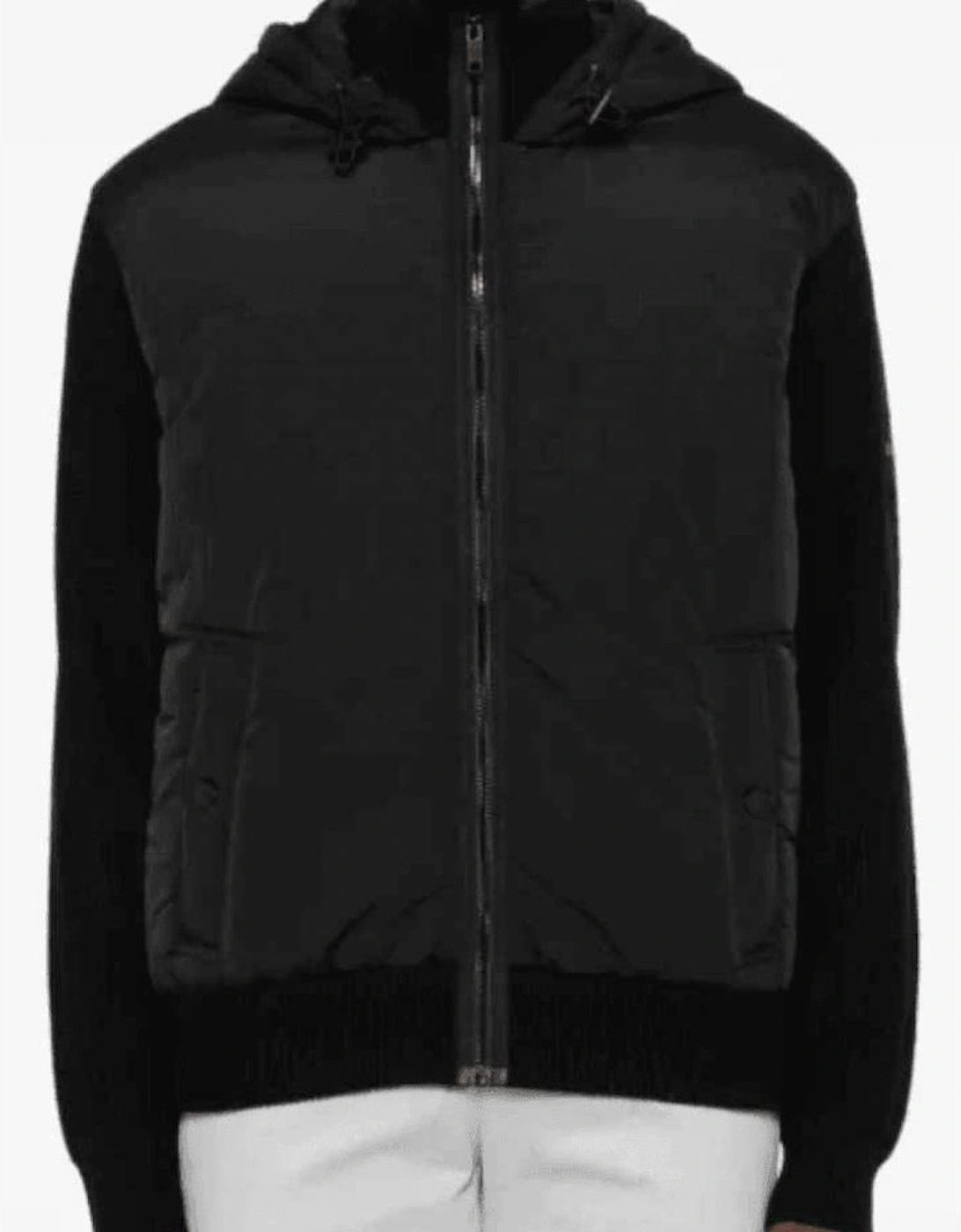 Kiaccio Hybrid Hooded Knitted Nylon Black Jacket