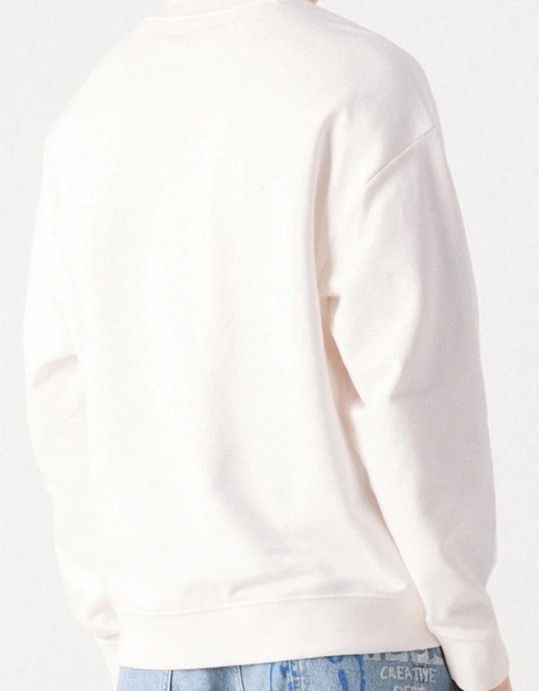 Dapocrew Relaxed Fit White Sweatshirt