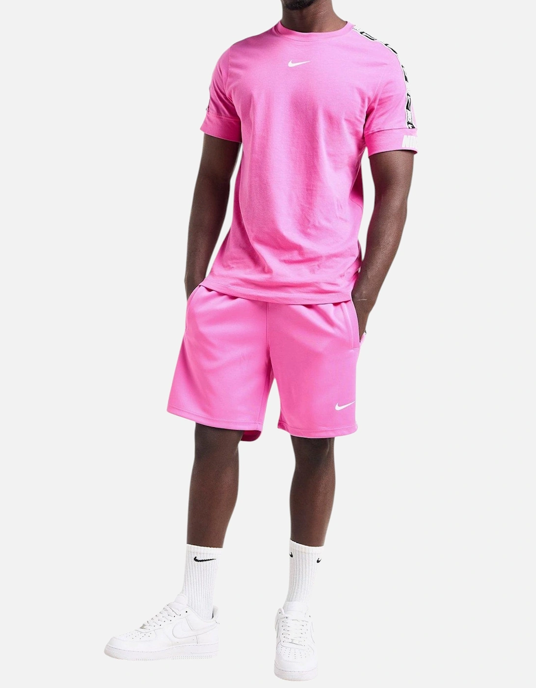 Tracksuit Mens T Shirts Tape Shorts Set NSW Repeat Terry Shorts Cotton Tee, 5 of 4