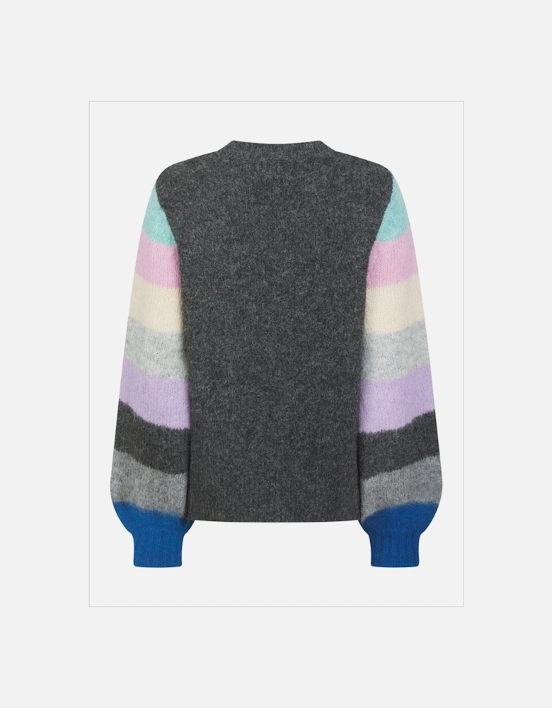 Morgan Supersoft Striped Cuff Jumper in Blue