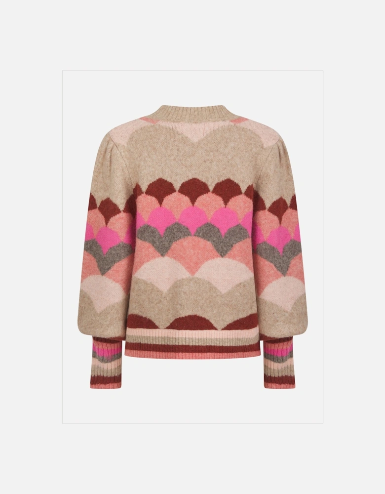 Mabel Scallop Pattern Jumper in Pink