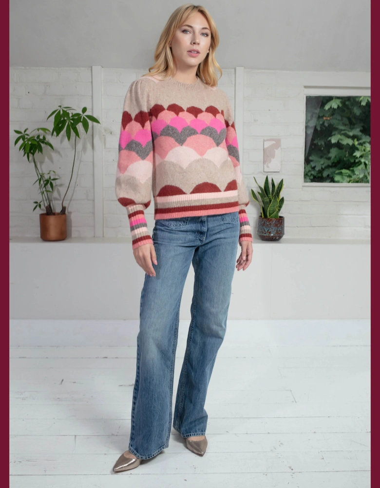 Mabel Scallop Pattern Jumper in Pink