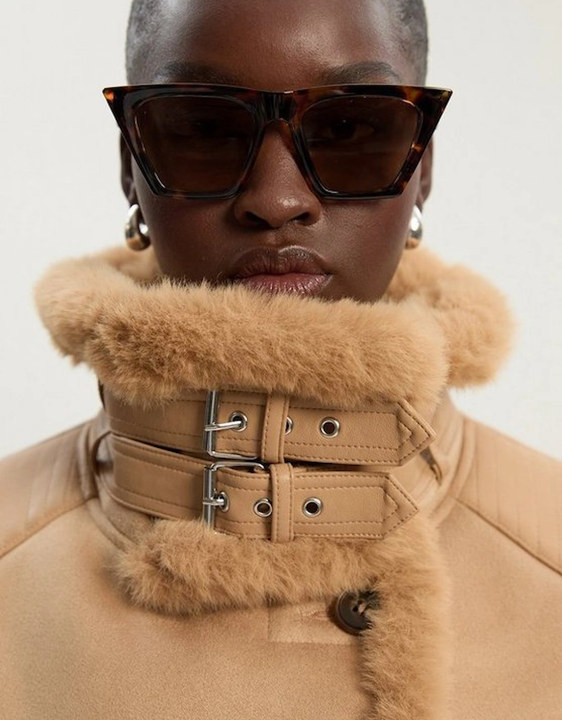 Faux Shearling Crop Biker Coat, 5 of 4