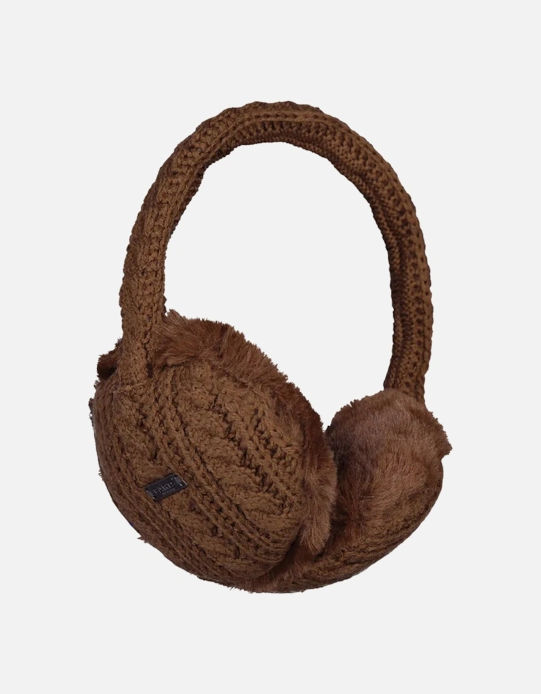 Womens Monique Faux Fur Cable Knit Ear Muffs Earwarmers