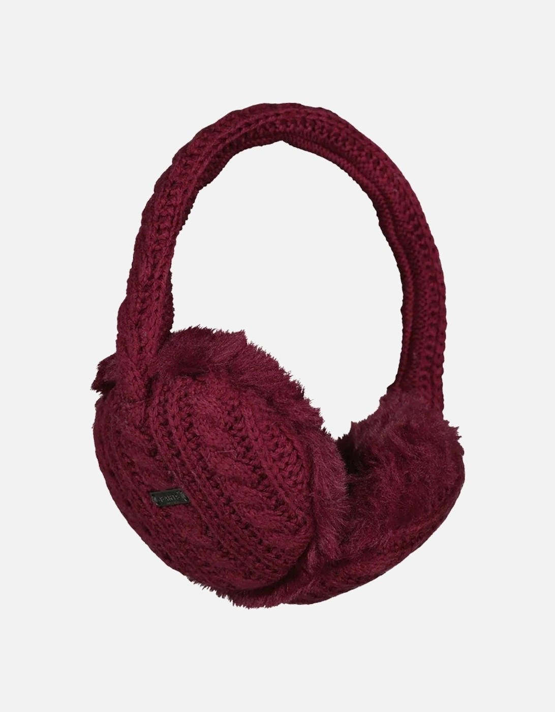 Womens Monique Faux Fur Cable Knit Ear Muffs Earwarmers, 2 of 1