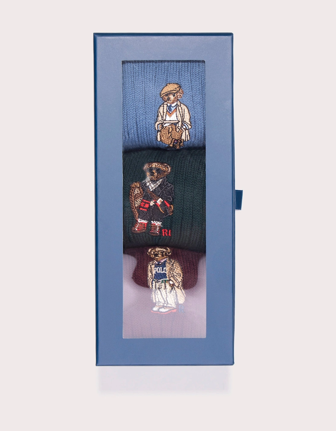 3 Pack of Polo Bear Crew Socks with Gift Box
