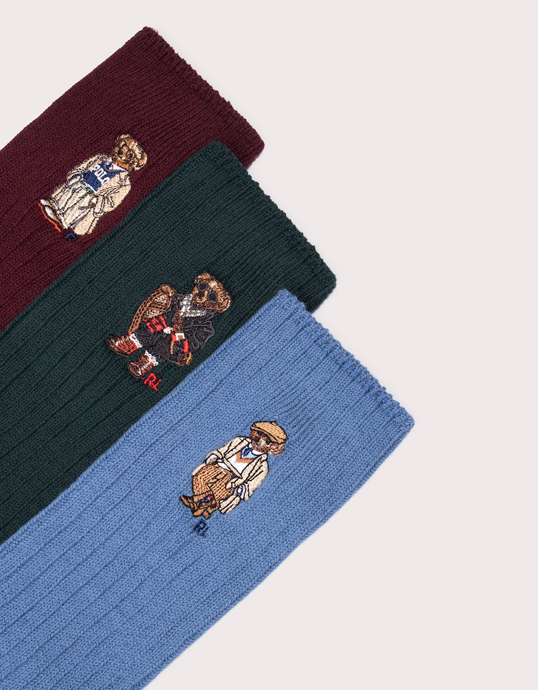 3 Pack of Polo Bear Crew Socks with Gift Box