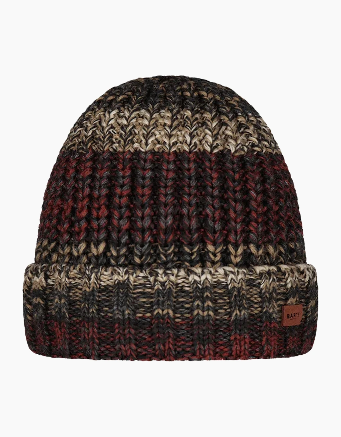 Men's Barts Mens Akotan Chunky Knit Cuffed Beanie Hat - Red - Size, One Size