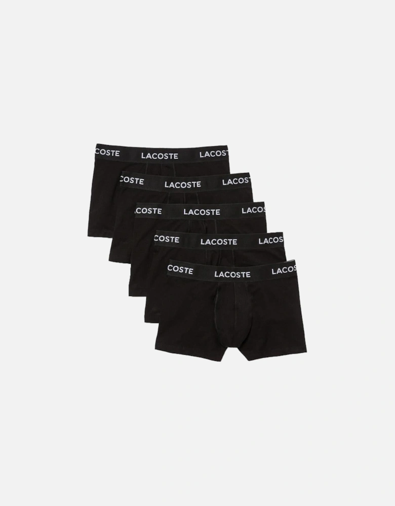 5-Pack Casual Boxer Trunks, Black