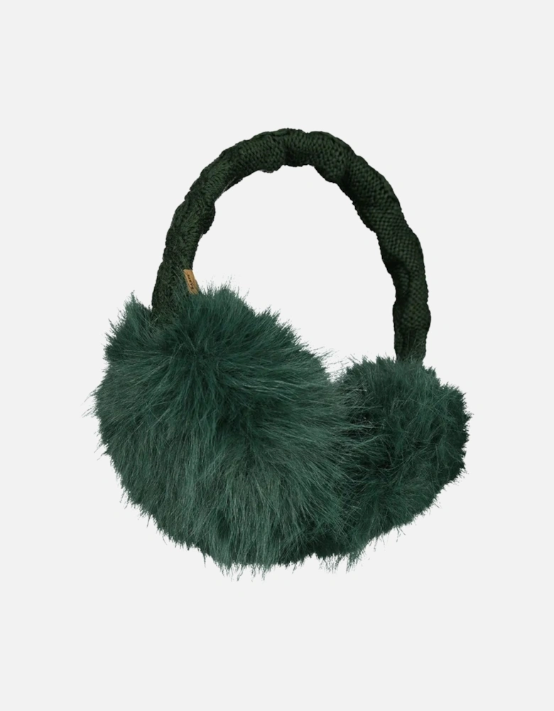 Womens Faux Fur Cable Knit Earmuffs