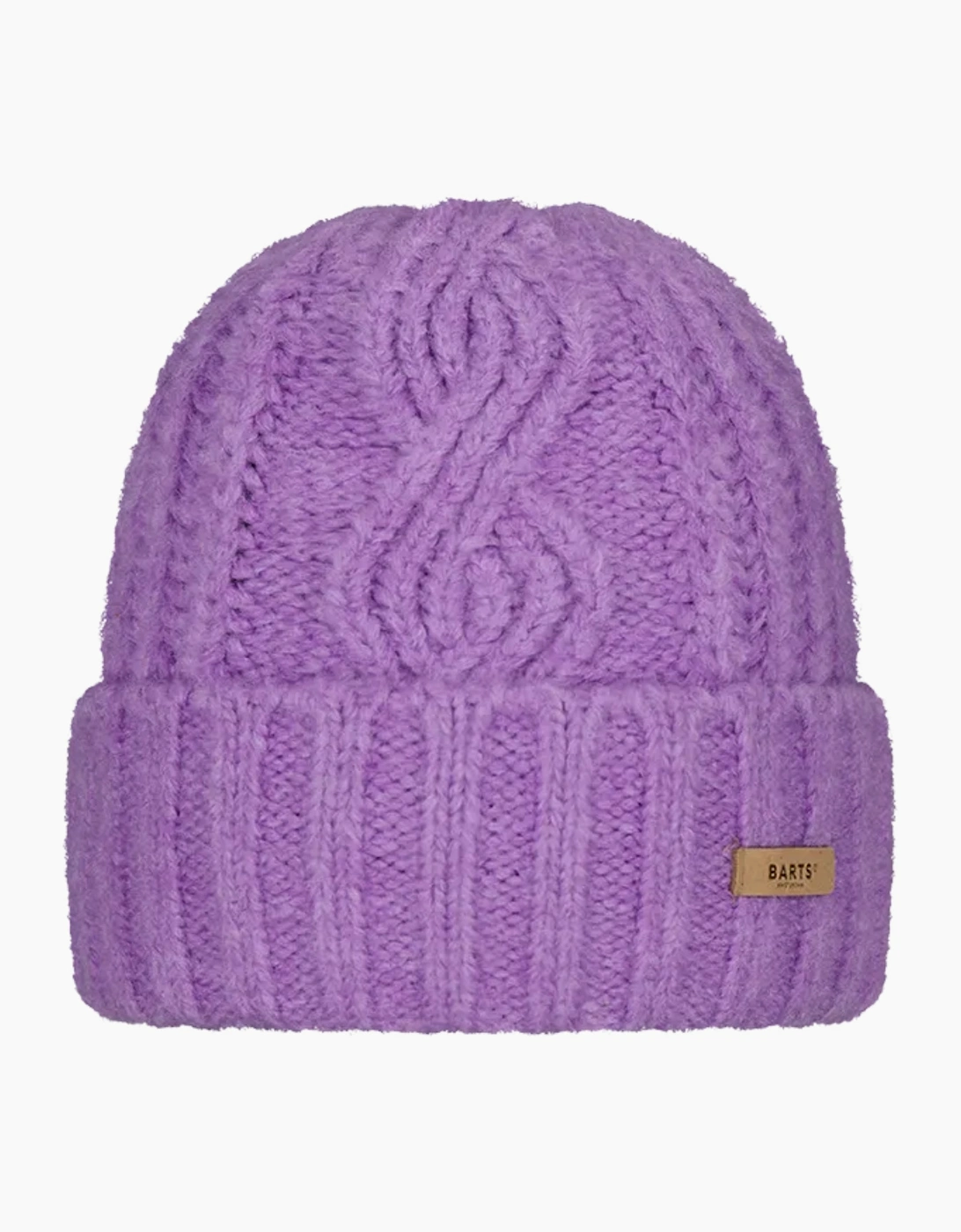 Barts Farrah Cable Knit Beanie for Women, Fleece Lined Purple Winter Hat, One Size - Image 3