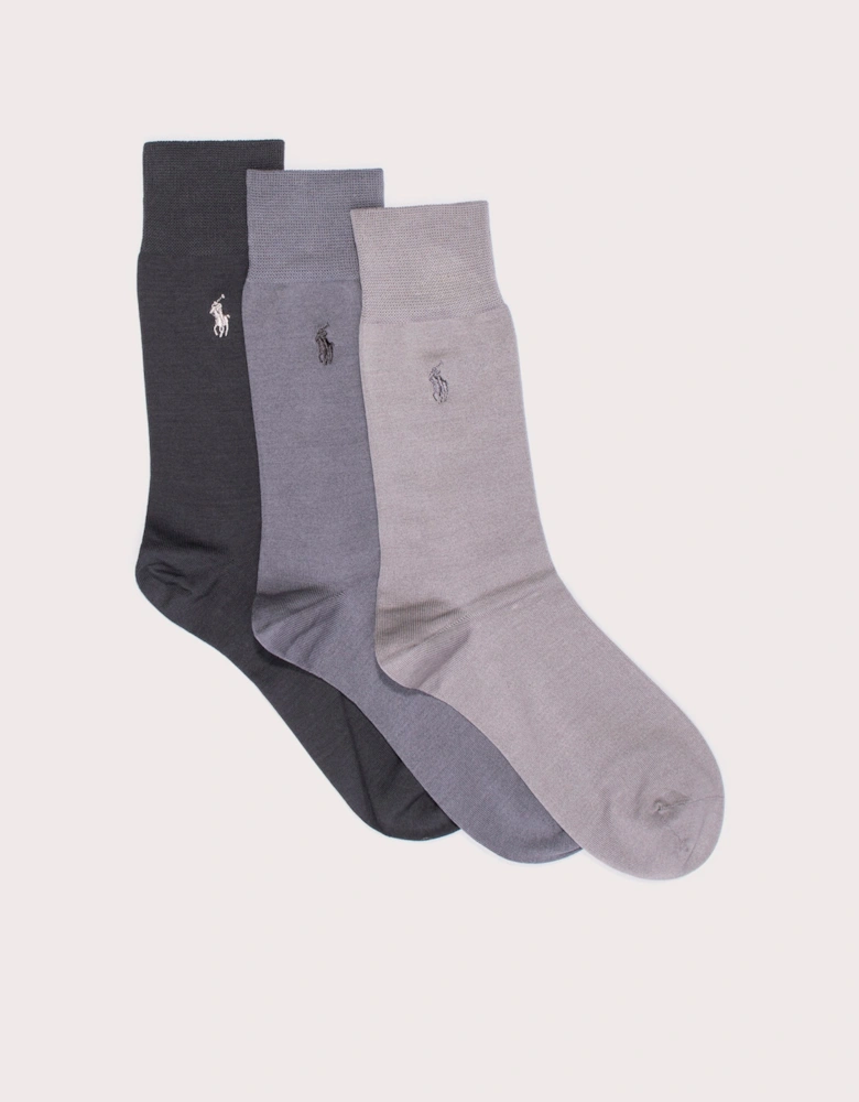 3 Pack of Cotton Blend Crew Socks