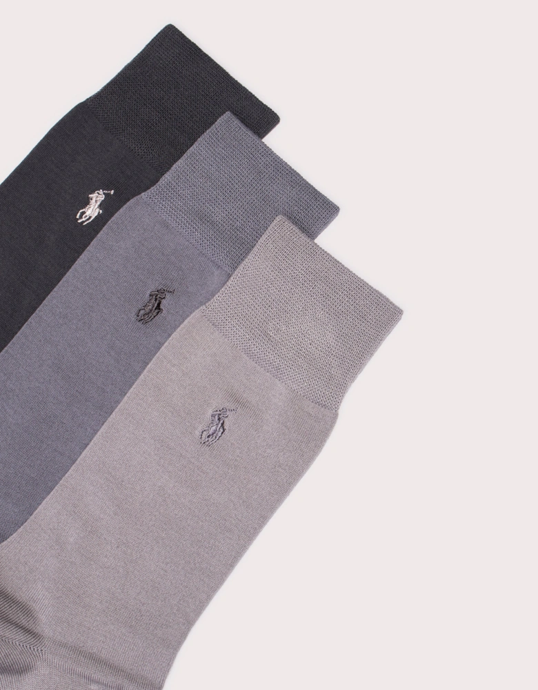 3 Pack of Cotton Blend Crew Socks