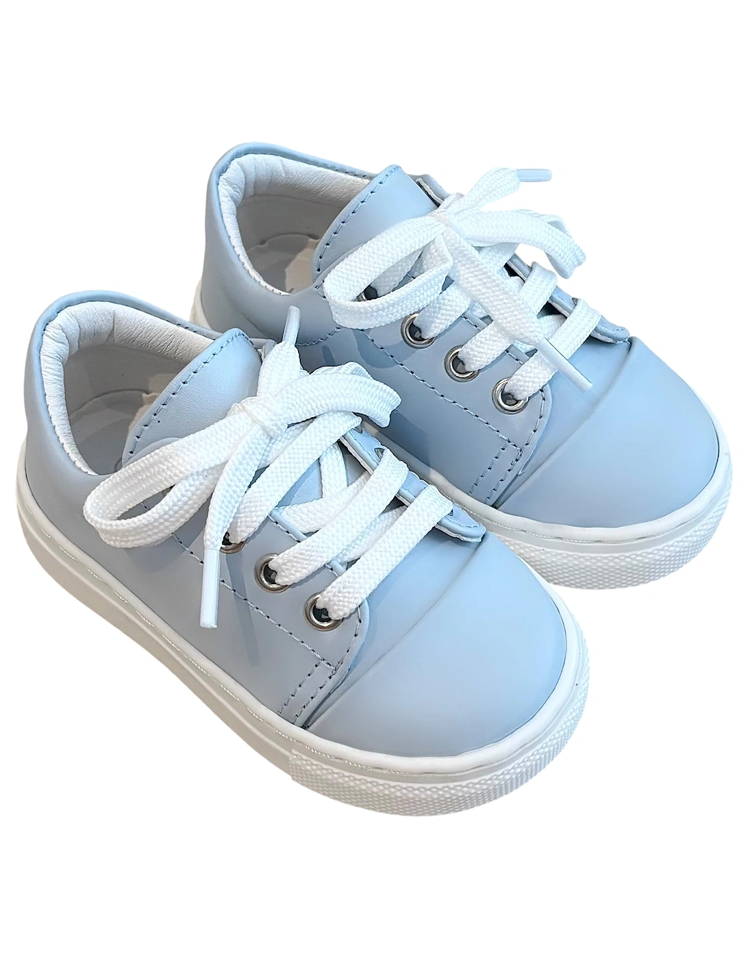 BORBOLETA Boy's Blue Leather Santiago Trainers - Blue/Blue - Size: 8