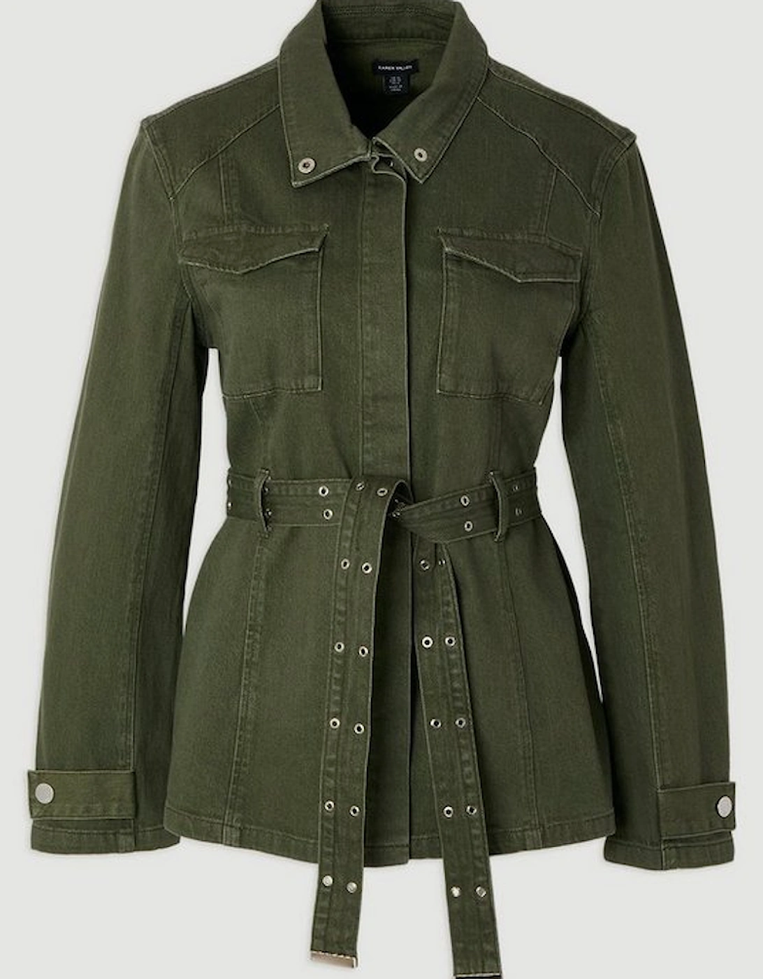 Denim Utility Belted Jacket