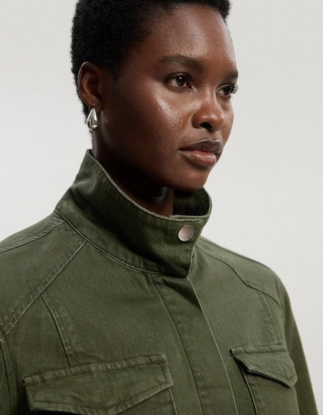 Denim Utility Belted Jacket