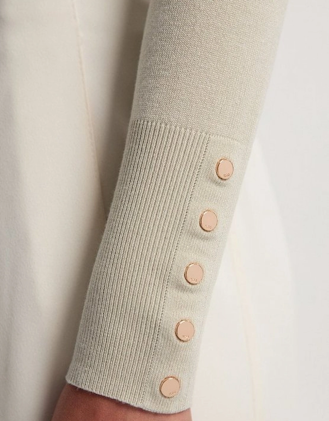 Viscose Blend Roll Neck Knit Jumper