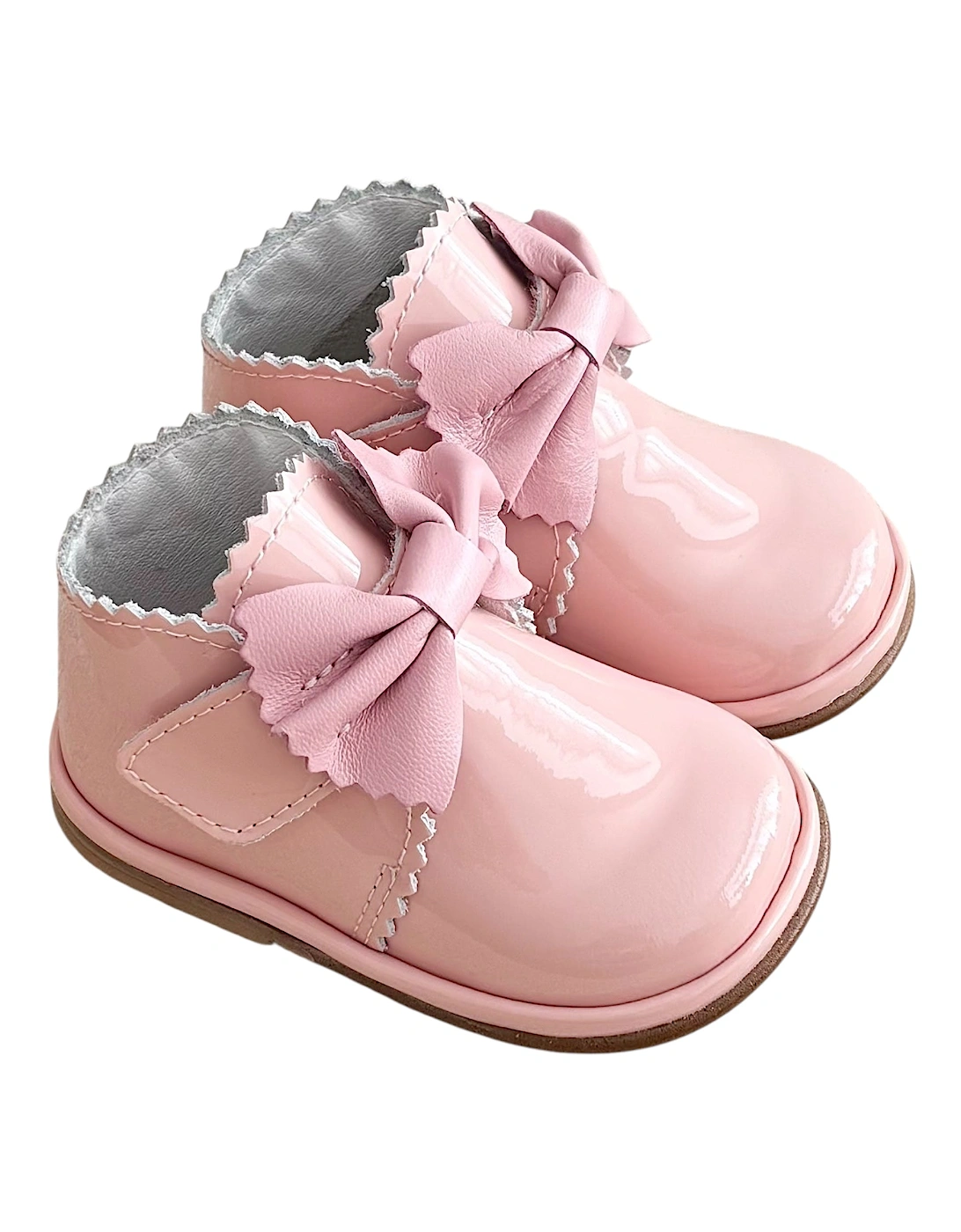Sharon Pink Patent Leather Velcro Boot with Bow, 3 of 2