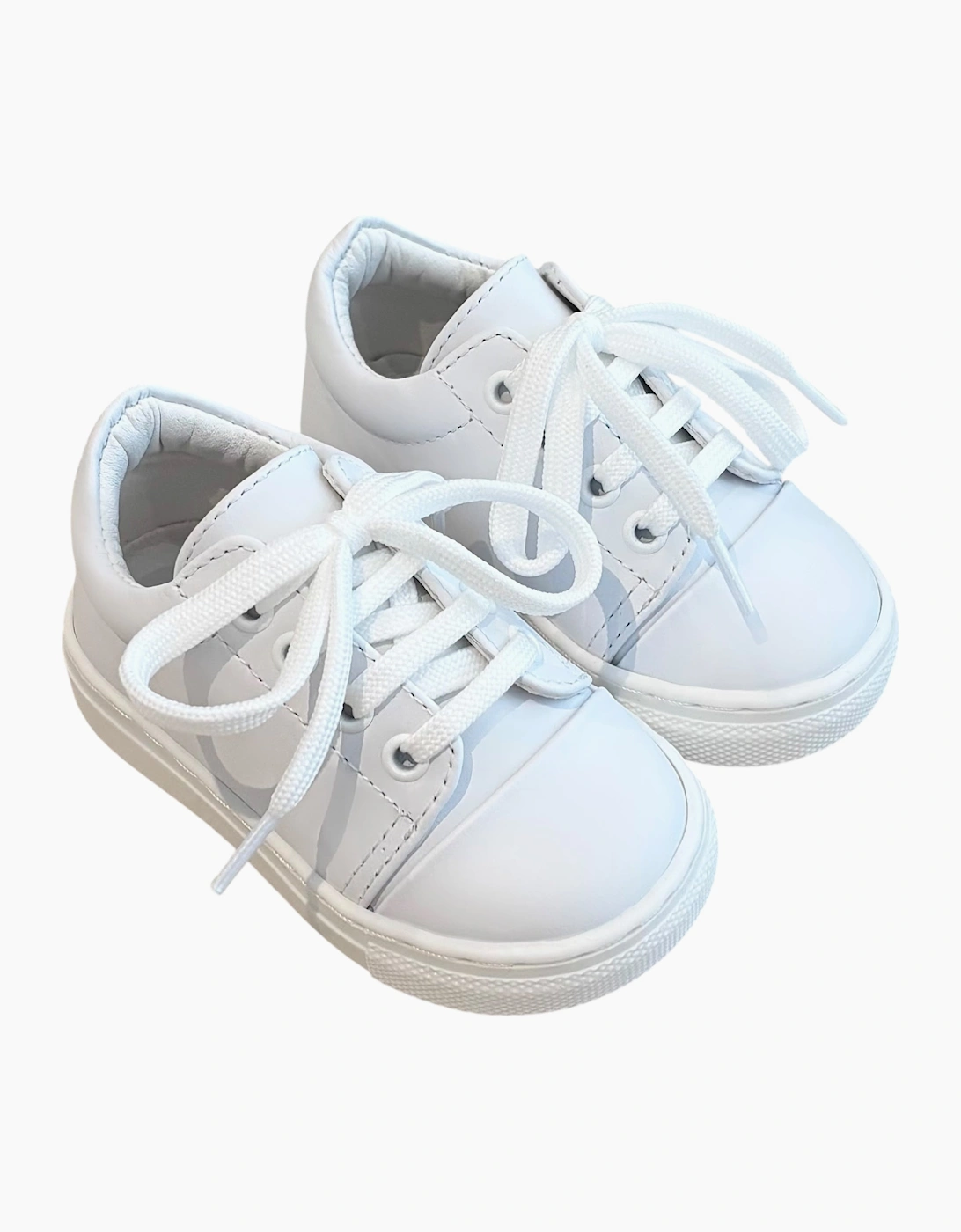 BORBOLETA Boy's White Leather Santiago Trainers - Size: 3