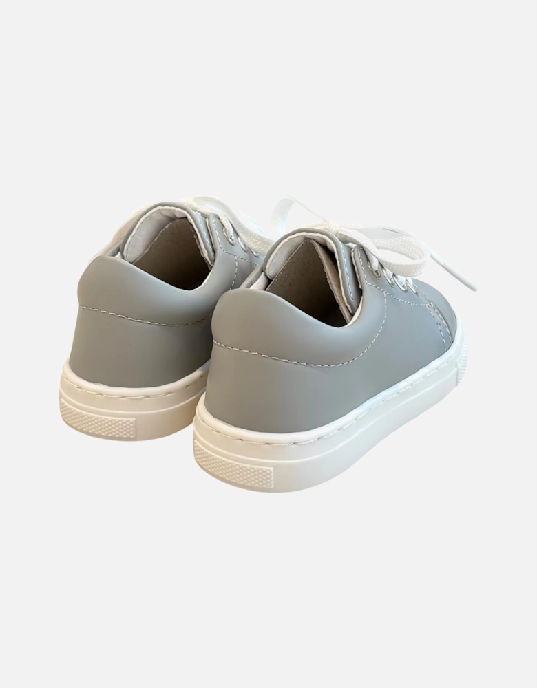 Light Grey Leather Santiago Trainers