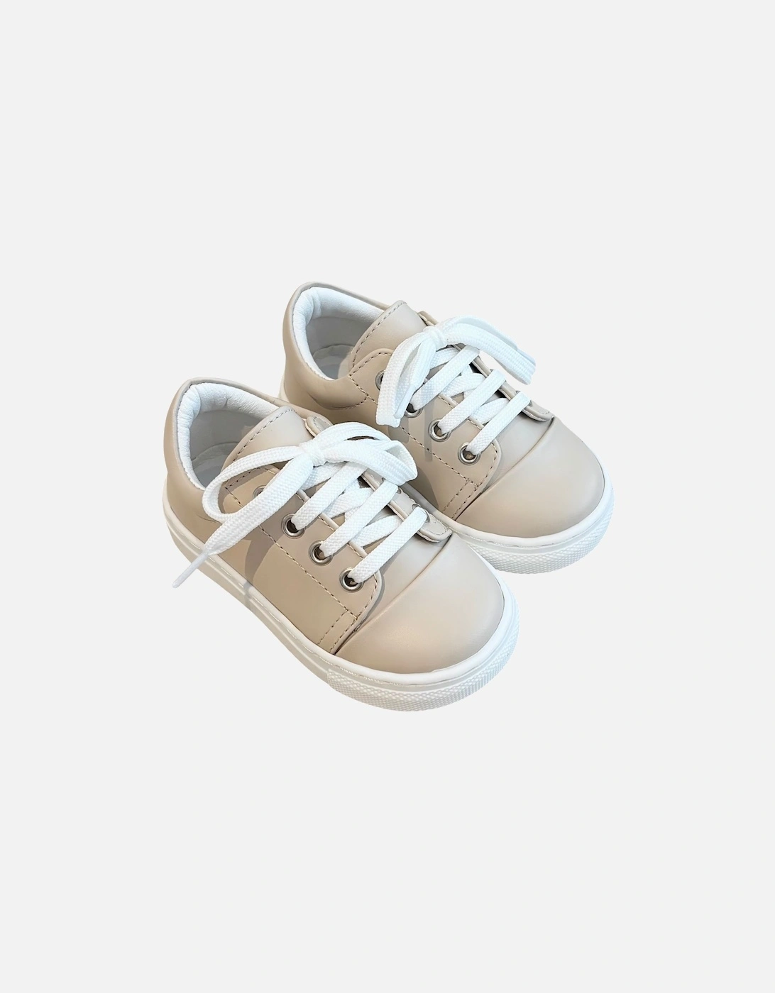 BORBOLETA Boy's Nude Leather Santiago Trainers - Tan - Size: 4