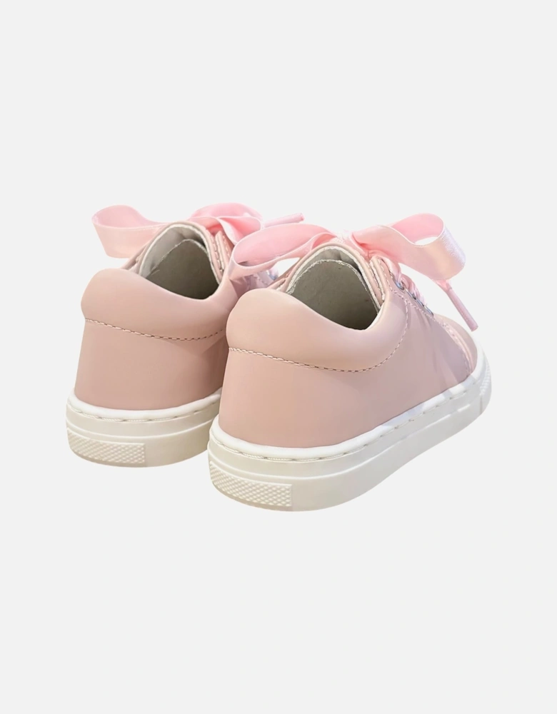 Pink Leather Santiago Ribbon Trainers