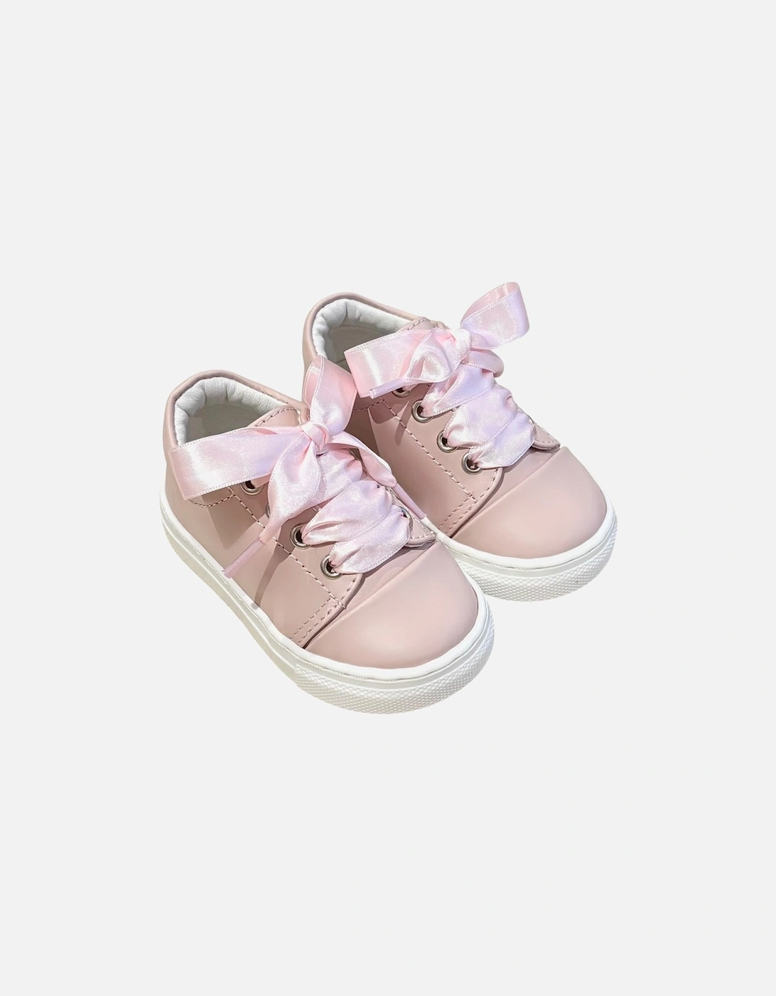 Pink Leather Santiago Ribbon Trainers, 3 of 2