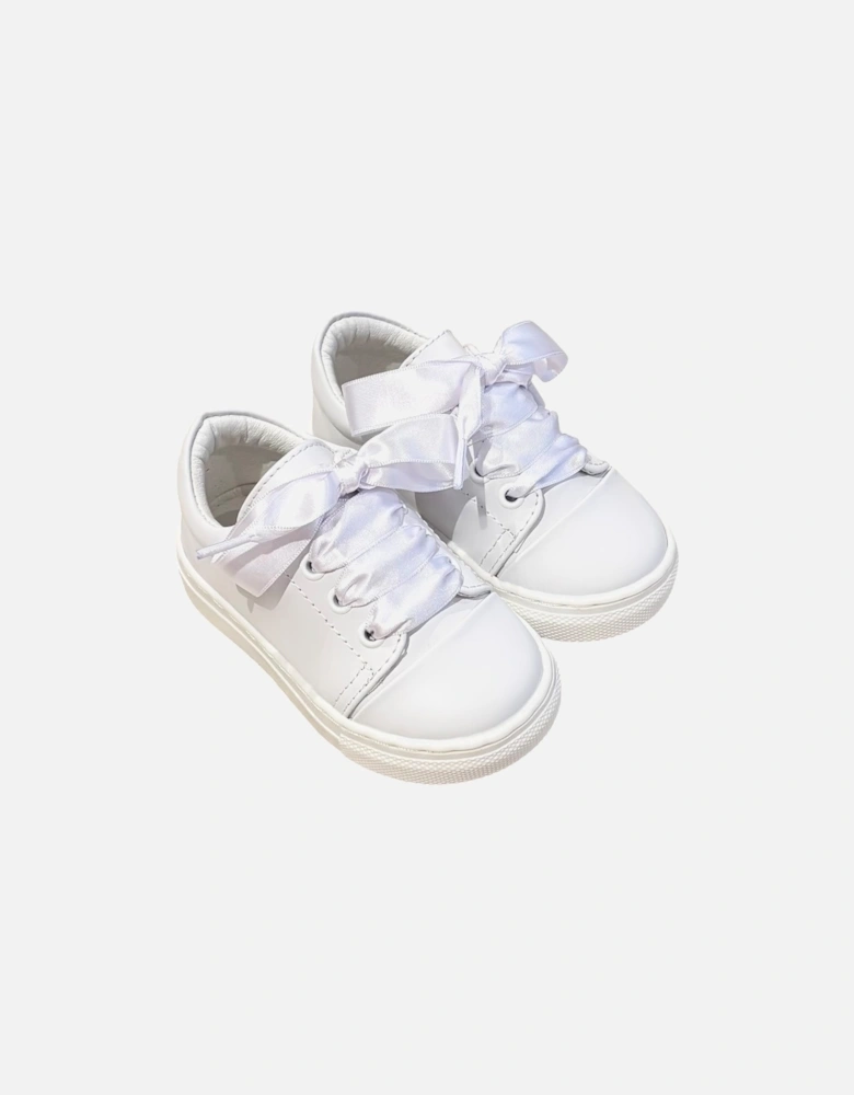 White Leather Santiago Ribbon Trainers