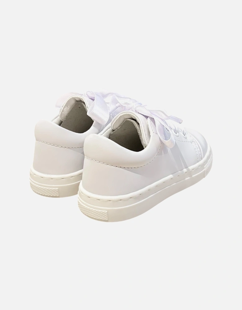 White Leather Santiago Ribbon Trainers
