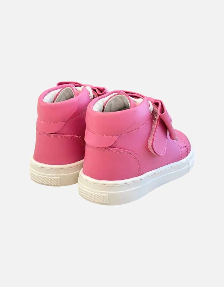 Fuchsia Leather Tatiana Bow Hi-Top Trainers (New Sole)
